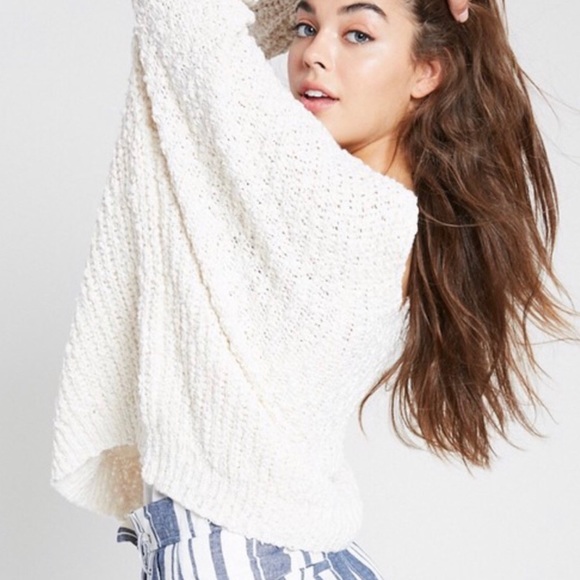 Wishlist Sweaters - FOR CHRIS CREAMY WHITE LOOSE FIT POPCORN SWEATER
